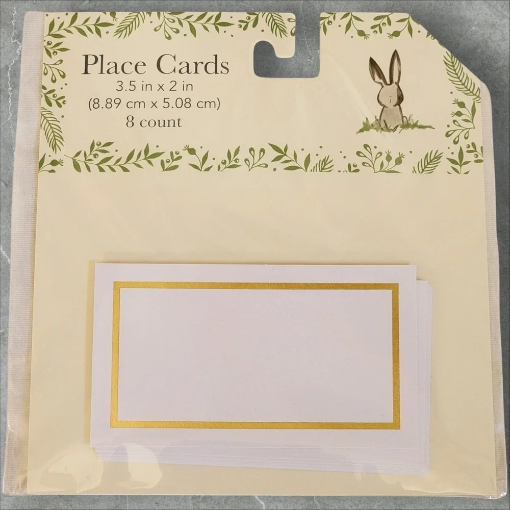 Gold Foil &‎ White Place Cards 80 ct Flat Elegant All Occasion Wedding Easter